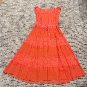 Elegant Coral Lace Women Dress